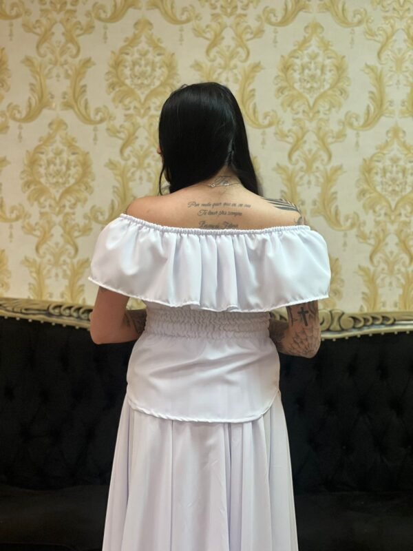 Blusa Babado Oxfor Branca 012 - Imagem 4