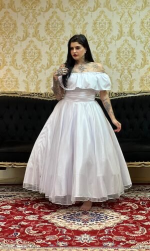 Blusa Babado Oxfor Branca 012