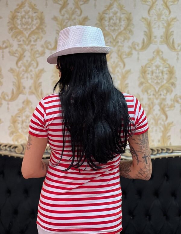 Blusa Listrada Bca/Verm 014 - Imagem 6