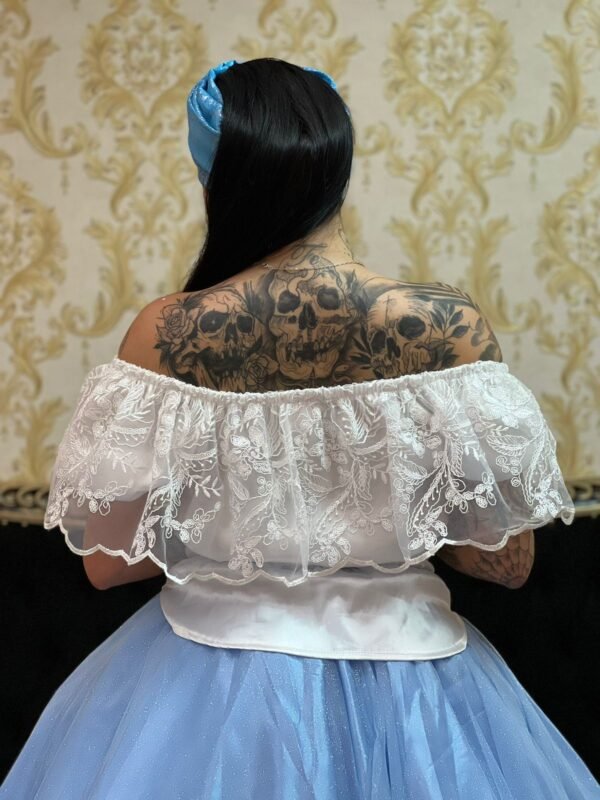Blusa Babado Bordado Bca 026 - Imagem 4
