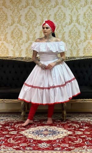 Blusa Babado Cetim Bco 039