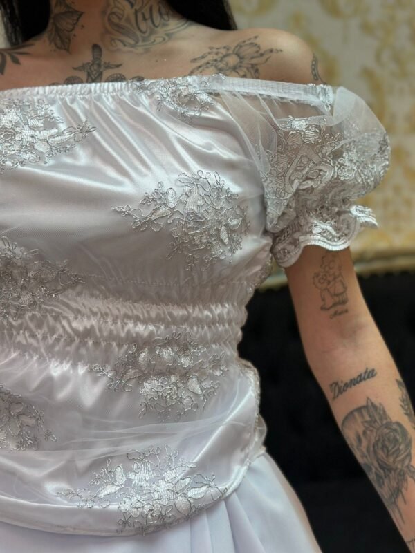 Blusa Bordada Bco/Prata 040 - Imagem 3