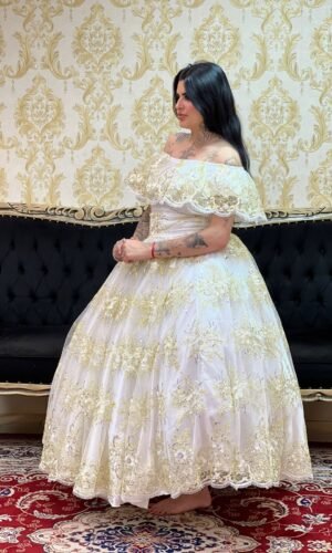 Blusa Babado Bordado Bco/Dou 047