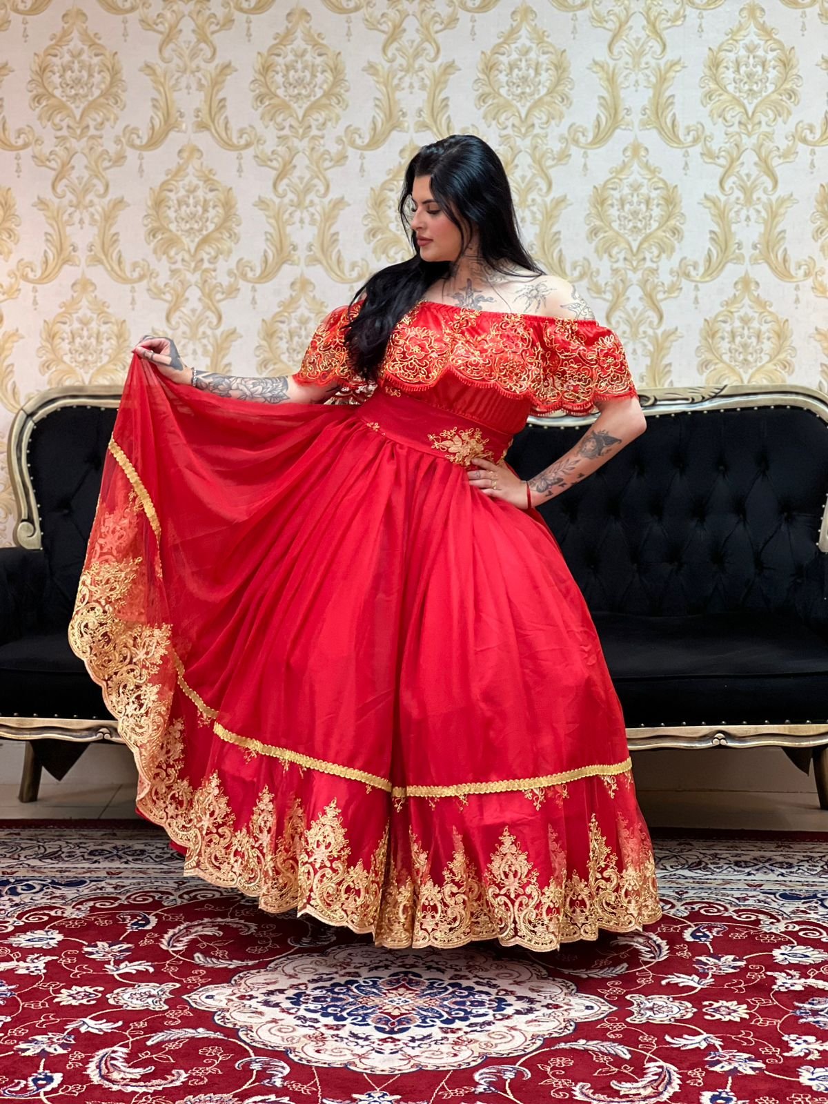 Blusa Babado Bordado Verm/Dou 100