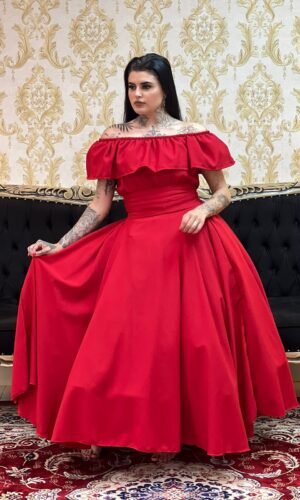 Blusa Babado Oxfor Vermelho 107