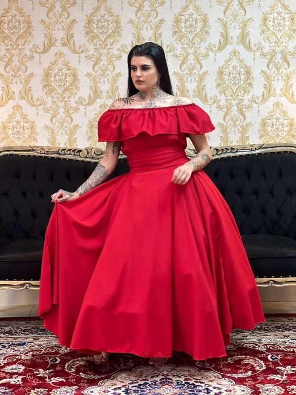 Blusa Babado Oxfor Vermelho 107