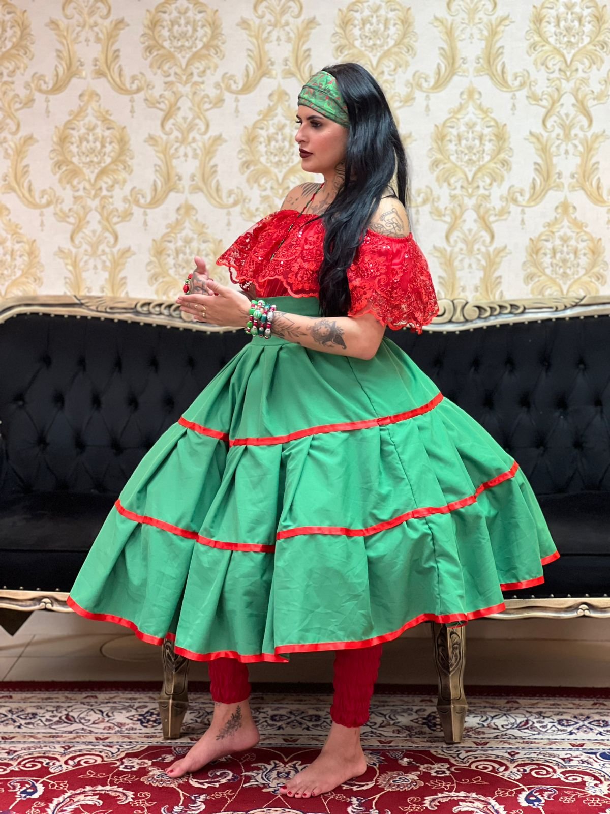 Blusa Babado Bordado Verm 119