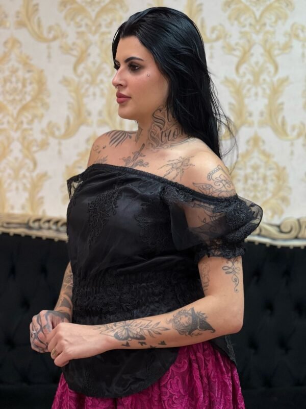 Blusa Bordada Preta 206 - Imagem 3
