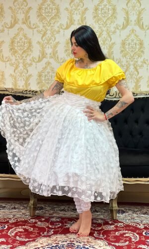 Blusa Babado Oxfor Amarela 307