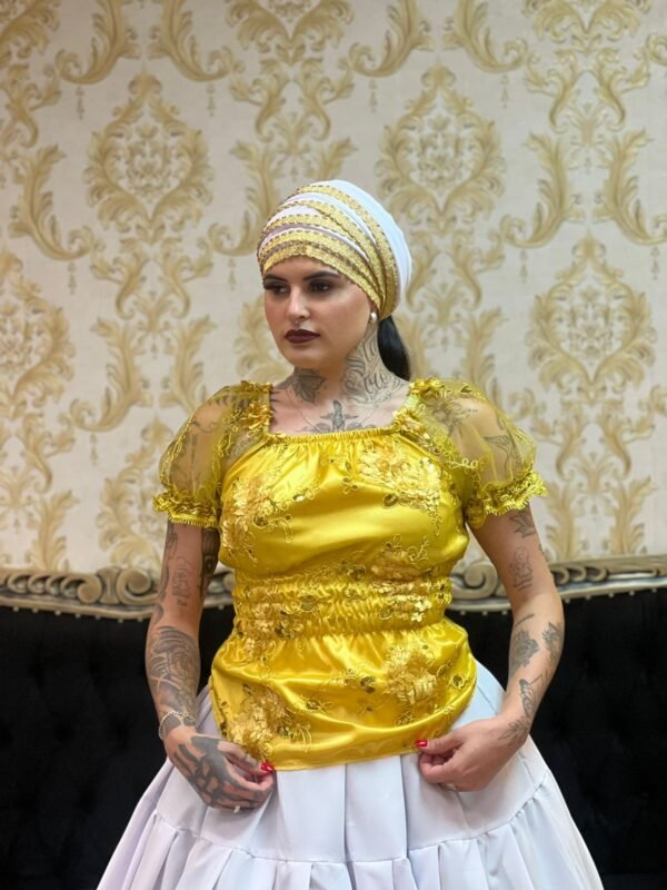 Blusa Bordada  Amarela 312 - Imagem 2
