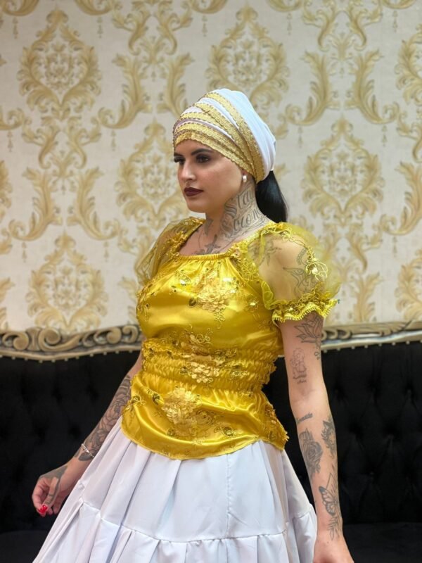 Blusa Bordada  Amarela 312 - Imagem 3