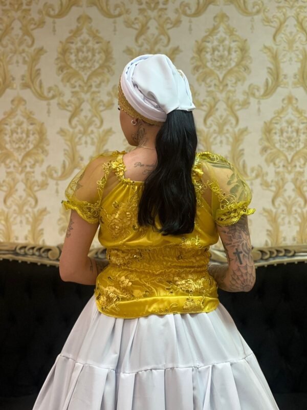 Blusa Bordada  Amarela 312 - Imagem 4