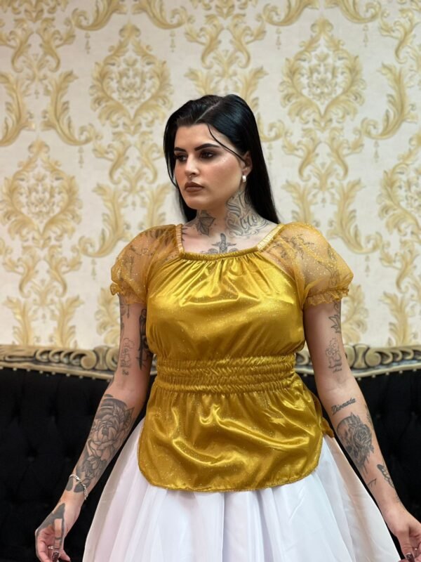 Blusa Brilho Dourada 359 - Imagem 2