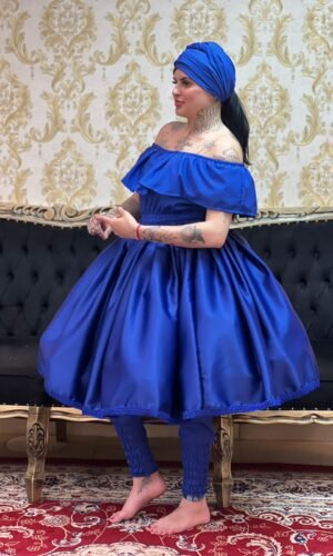 Blusa Babado Oxfor  Azulão 436