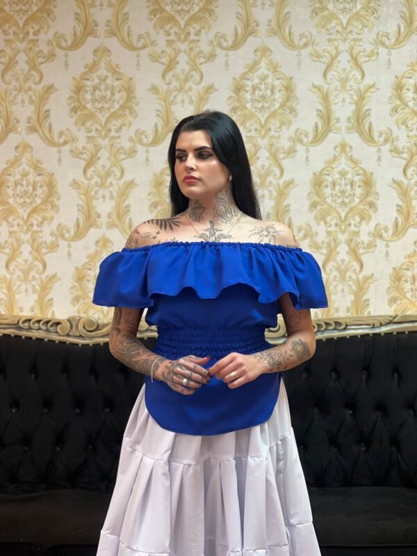 Blusa Babado Oxfor  Azulão 436 - Imagem 2