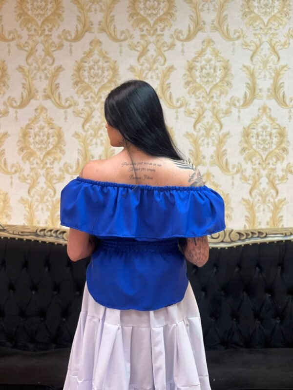 Blusa Babado Oxfor  Azulão 436 - Imagem 4