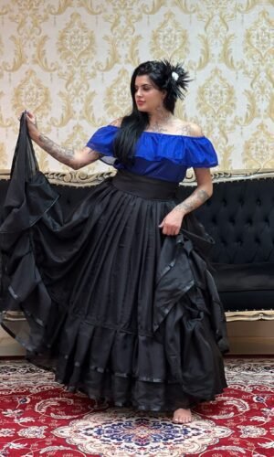 Blusa Babado Brilho Azulão 456