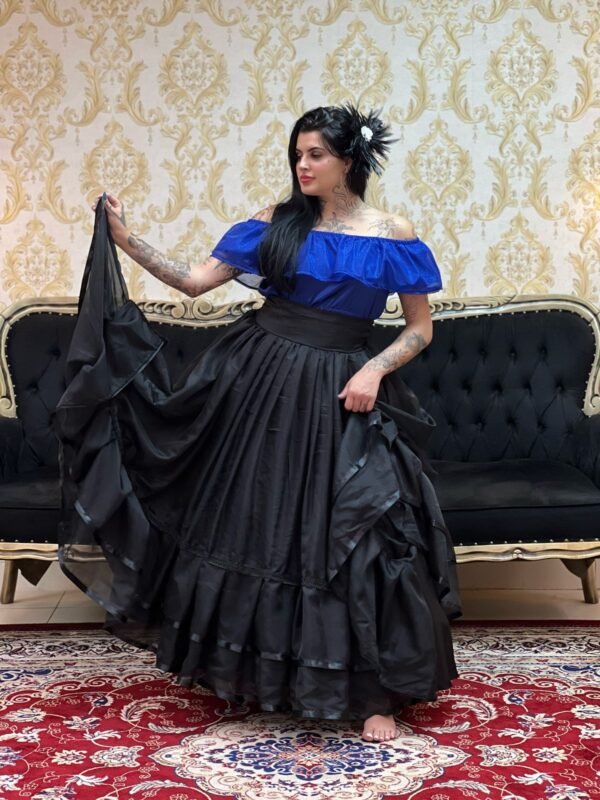 Blusa Babado Brilho Azulão 456