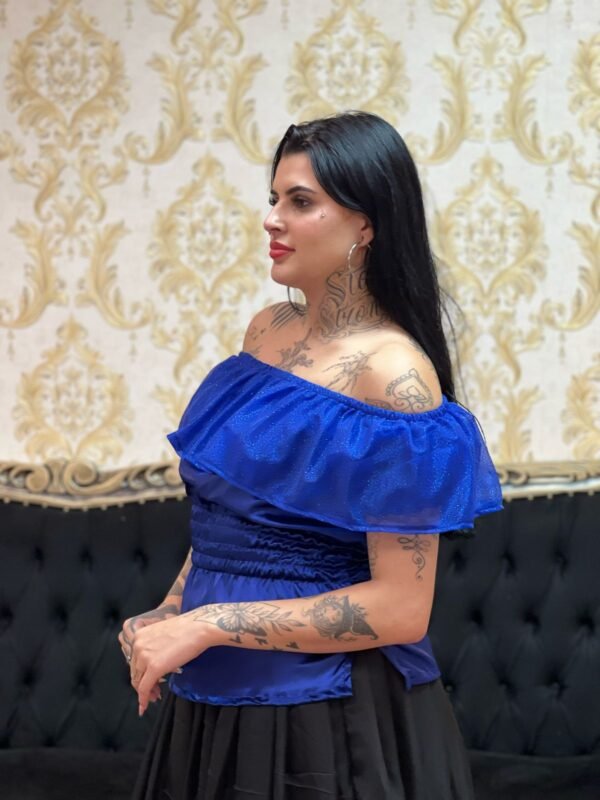 Blusa Babado Brilho Azulão 456 - Imagem 3