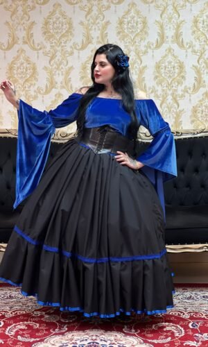 Blusa Mangão Veludo Azulão 467