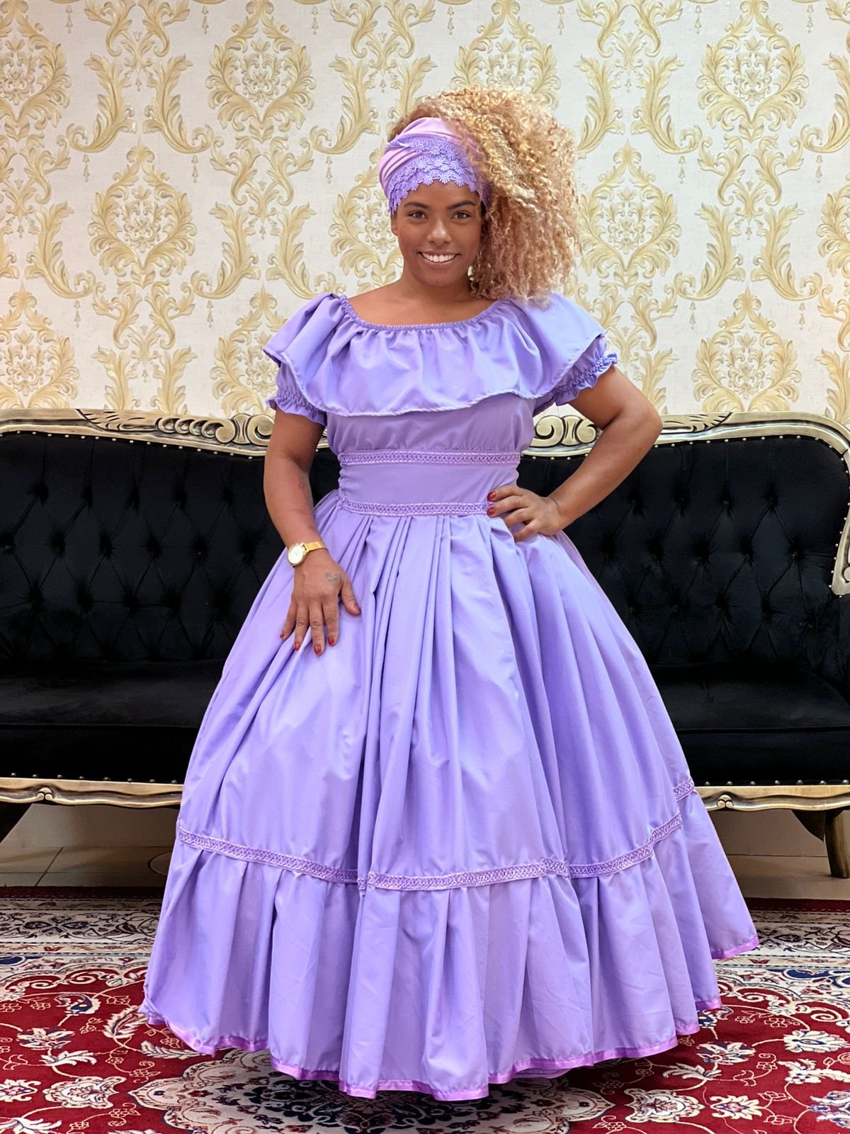 Blusa Babado Oxfor Lilás 501