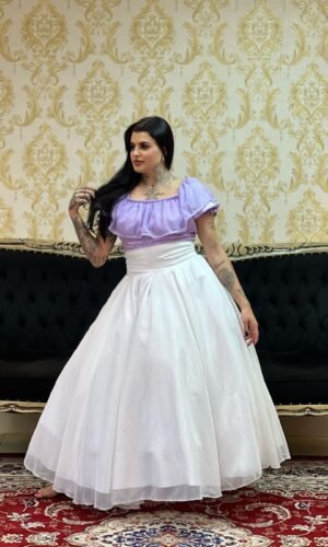 Blusa Babado Brilho Lilás 503