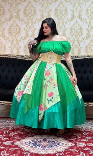 Blusa Babado Brilho Verde 615