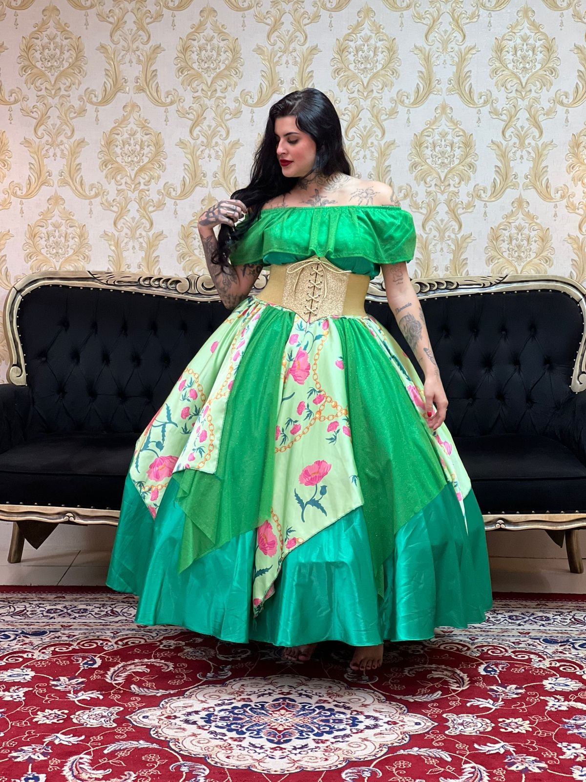 Blusa Babado Brilho Verde 615