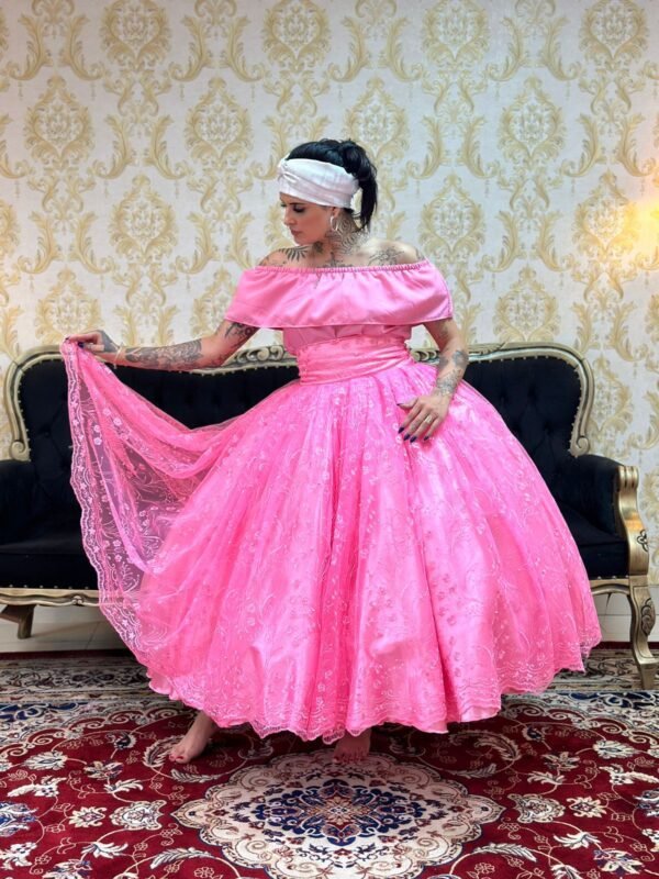 Blusa Babado Oxfor Rosa 706