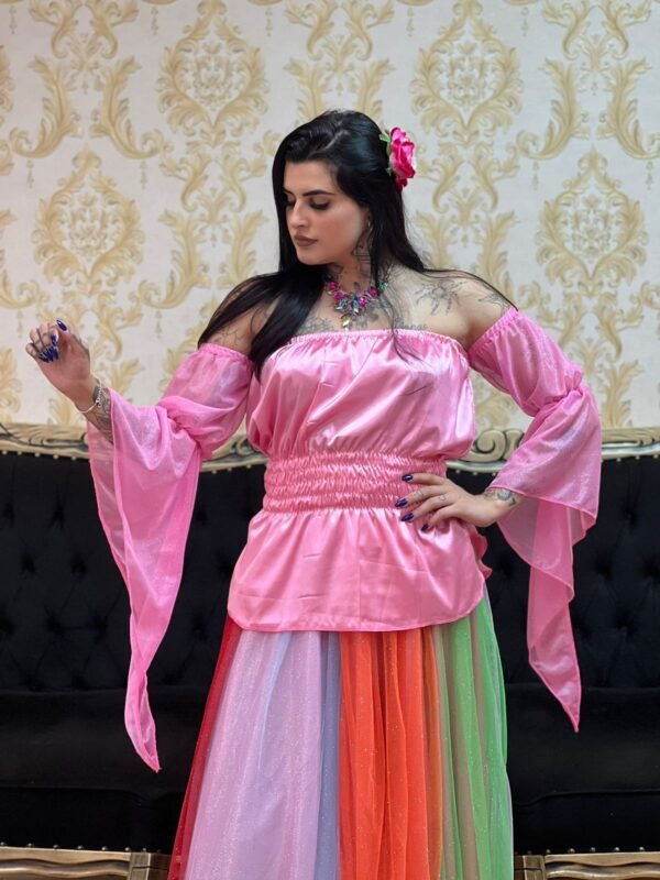 Blusa Manga Brilho Rosa 710 - Imagem 2