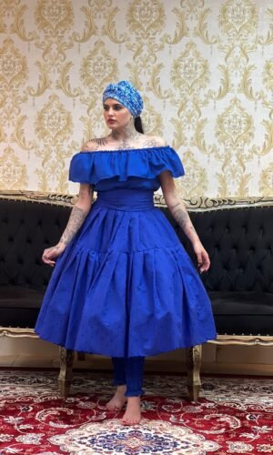 Saia Pregas Laise Curta Azulão 438