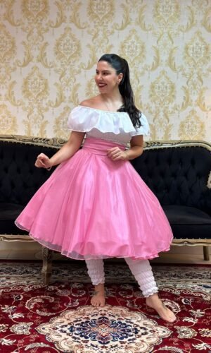 Saia Brilho Curta Rosa 710