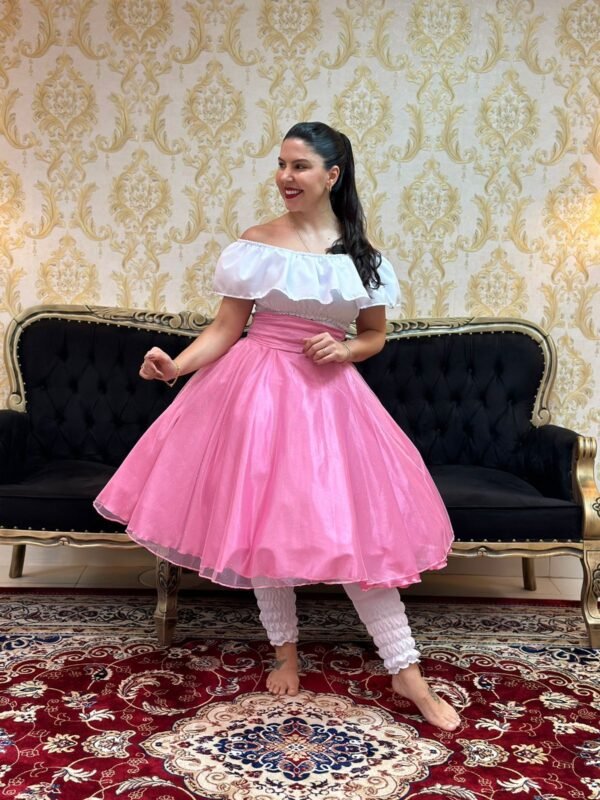 Saia Brilho Curta Rosa 710