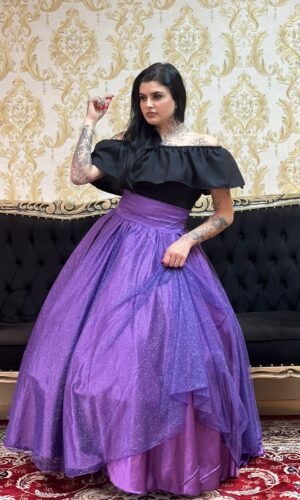 Saia Brilho Longa Roxo 570