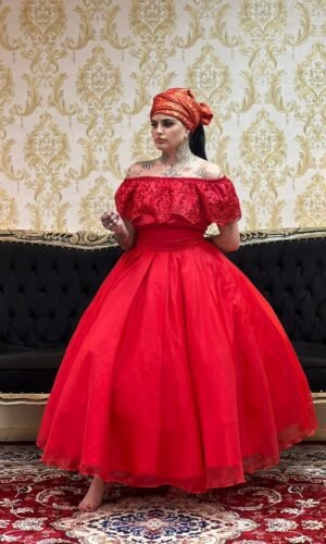 Saia Voal Longa Vermelha 166