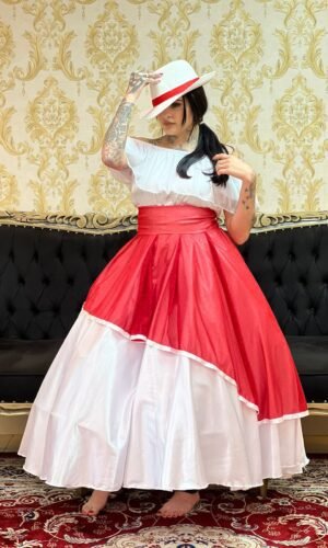 Saia Lateral Brilho Bco/Verm 101