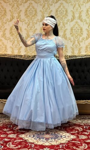 Saia Brilho Longa Azul 413