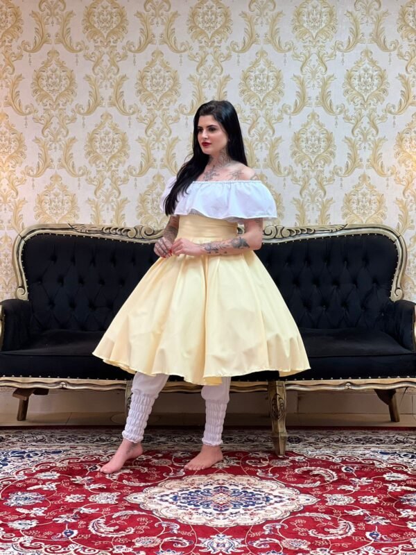 Saia Oxfor Curta Amarelo Claro 327