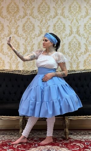 Saia Gomos Oxford Curta Azul 408