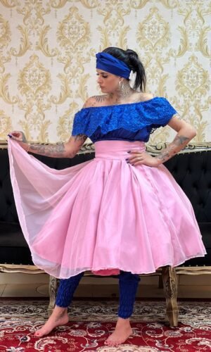 Saia Voal Curta Rosa 735