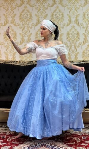 Saia Pérola Longa Azul 440