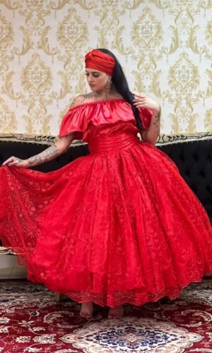 Saia Pérola Longa Vermelha 193