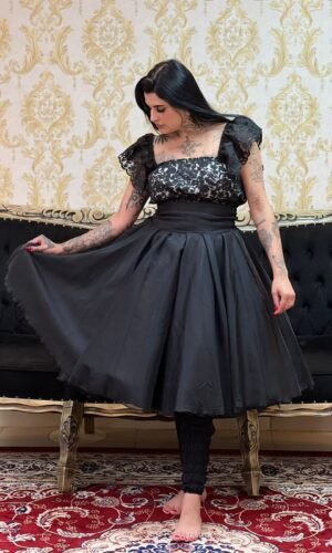 Saia Voal Curta Preta 2230