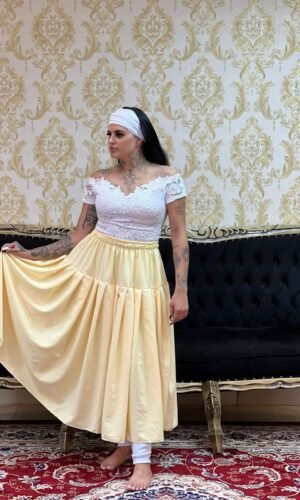 Saia Serão Oxford Amarelo 330