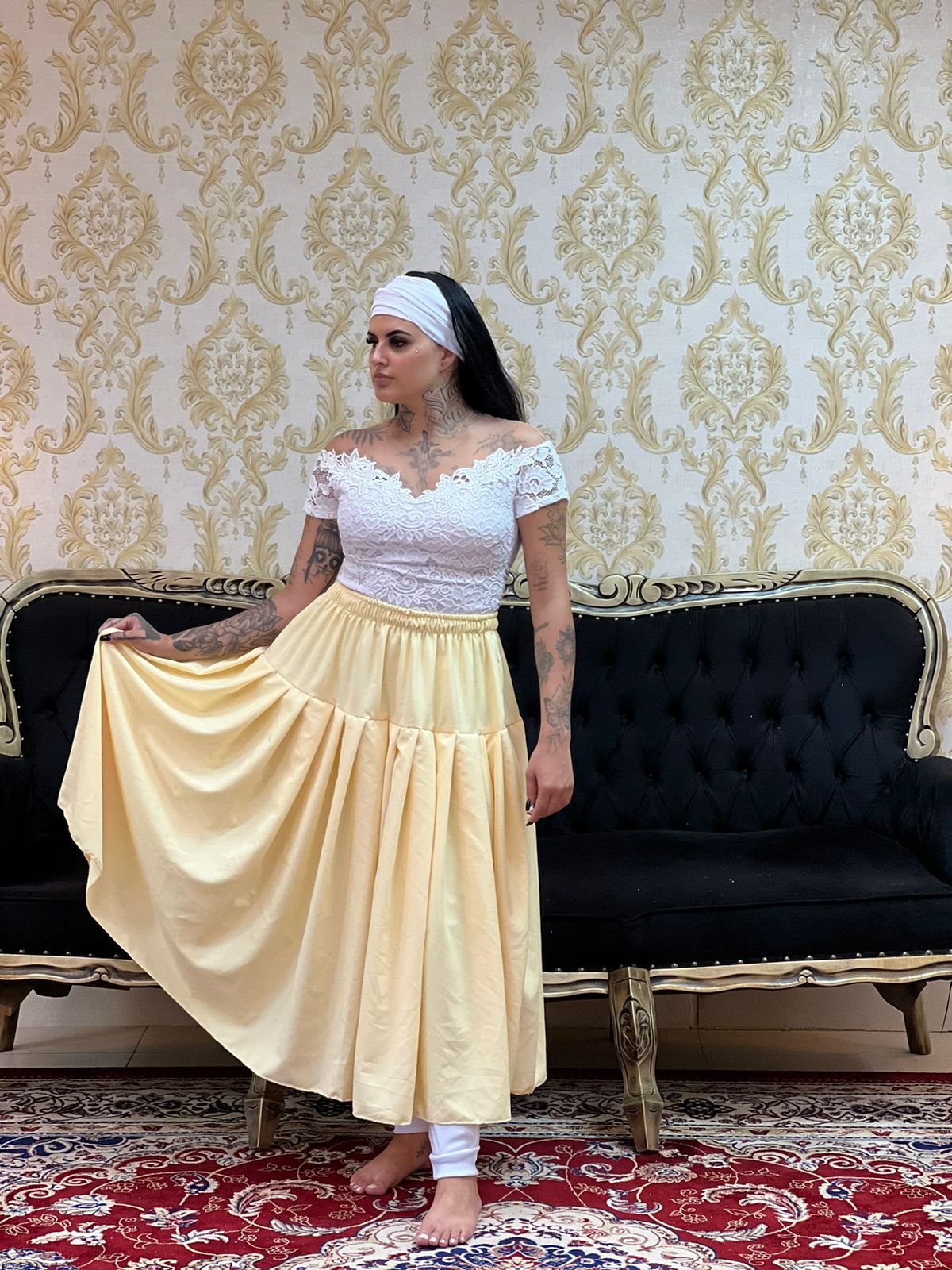 Saia Serão Oxford Amarelo 330