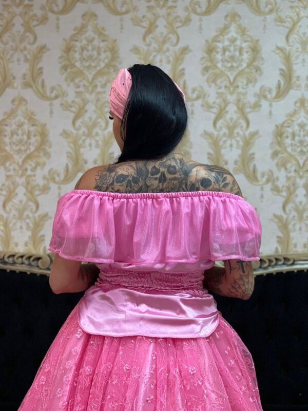 Blusa Babado Brilho Rosa 703 - Imagem 5