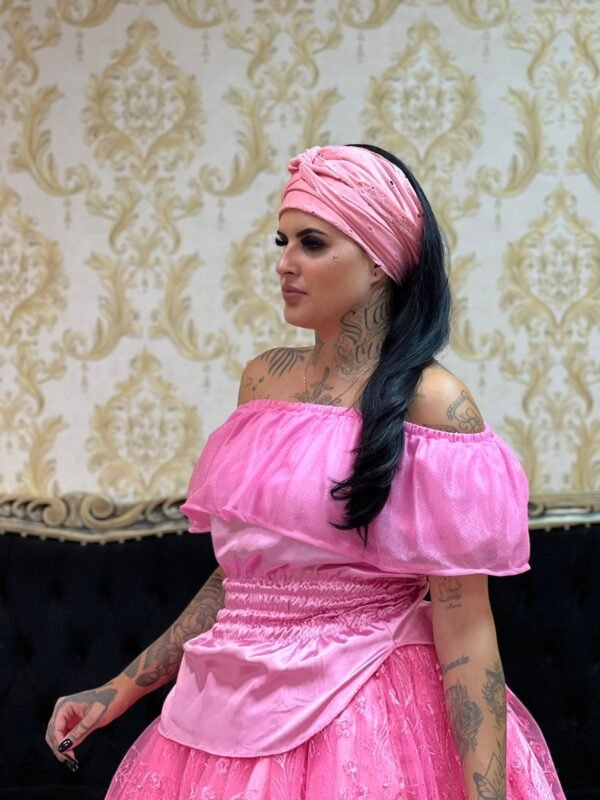 Blusa Babado Brilho Rosa 703 - Imagem 4