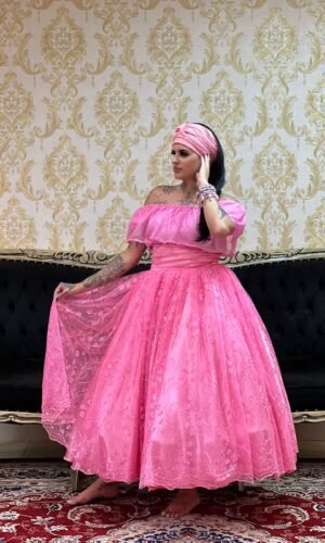 Blusa Babado Brilho Rosa 703