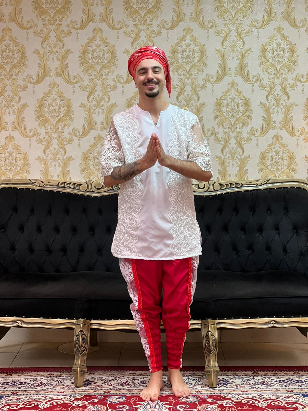 Bombacha Bordada Verm/Bca 103