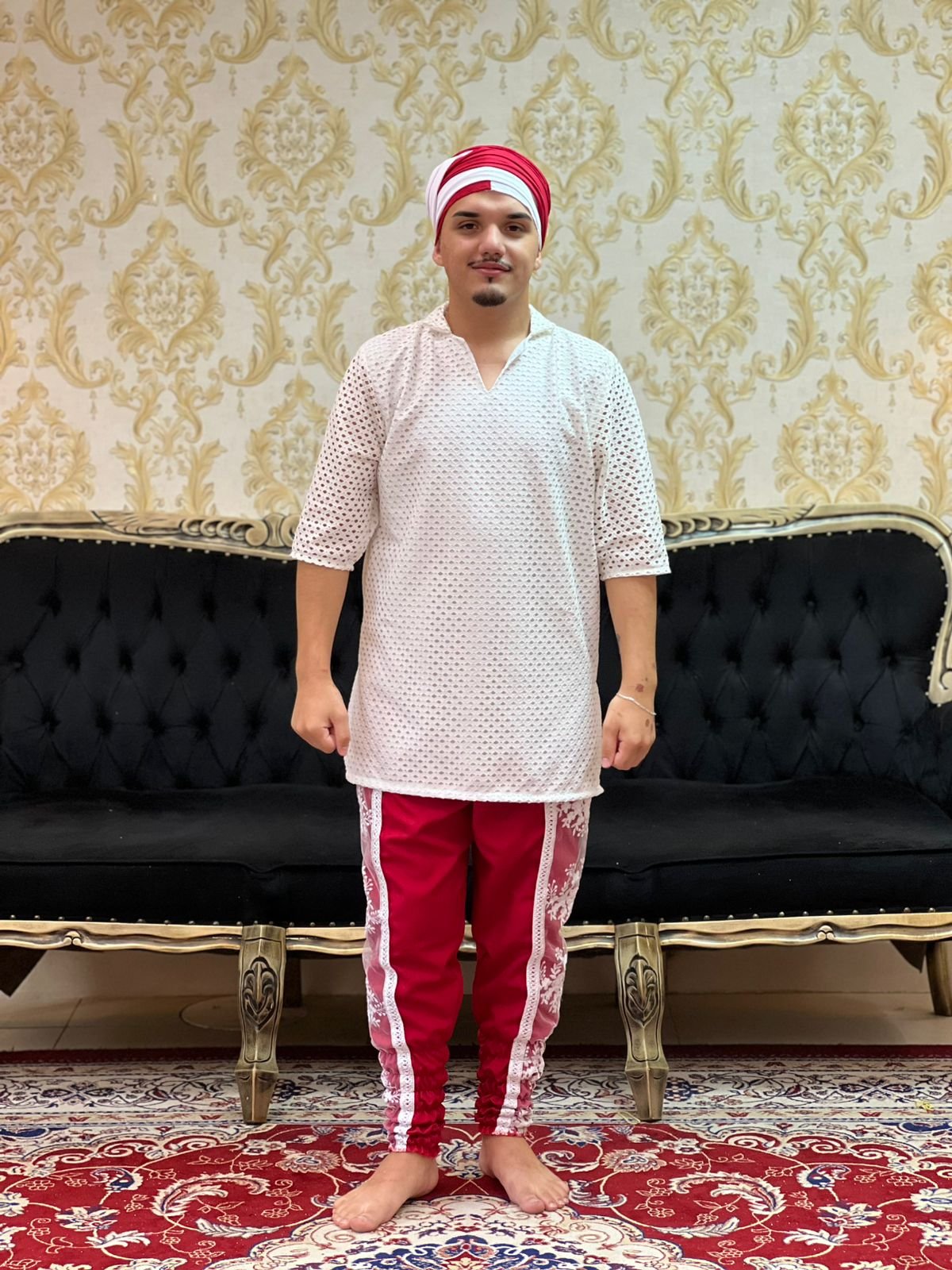 Bombacha Bordada Verm/Bca 103